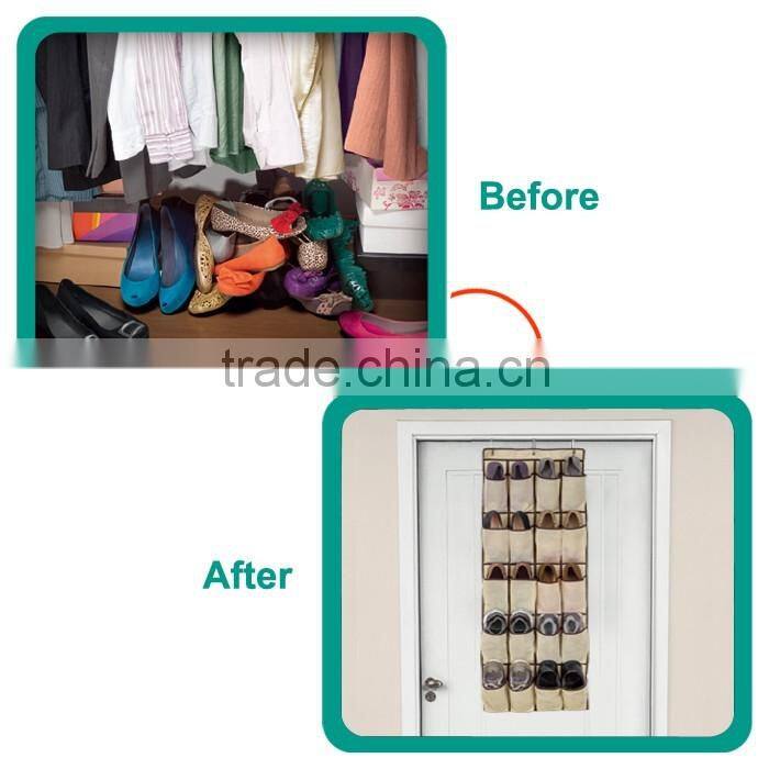 non woven door hanging shoe organizer with 24 pockets selling vell in USA