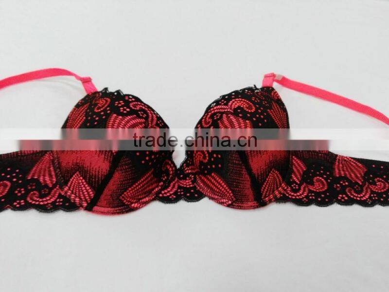 Sexy Women Embroidery Lace Lingerie Underwear Push-Up Brasexy Sponge Bra