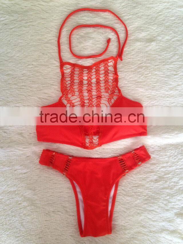 2016 new style Lace straps sexy swimsuit two-piece bikini