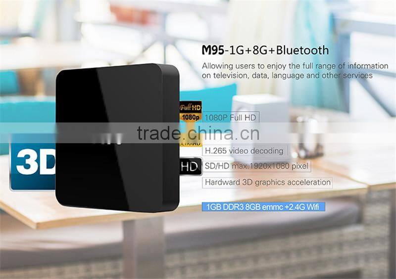 2016 Newest M95 X9 S905 1G 8G Android 5.1 4K TV BOX 2.4G WIFI Bluetooth KODI 16.0 LED