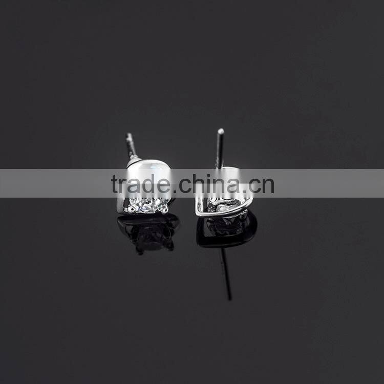 hot sale silver 925 white CZ stud earrings made in china ---ETGI-000101