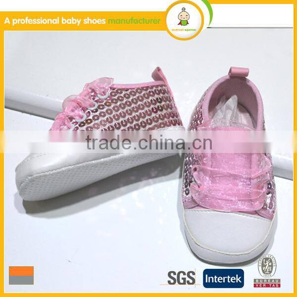 New style hot sale 0-24 month handmade wholesale Sequins colorful cheap beautiful baby girl shoes