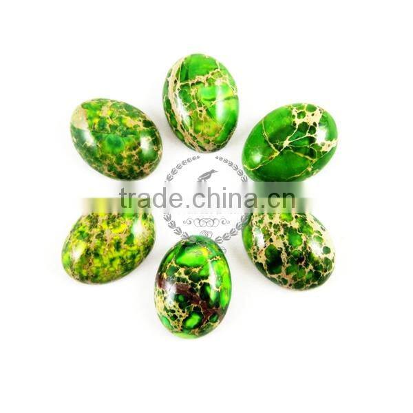 13x18mm oval green imperial jasper cabochon beads,gemstone pendant cabochon stone beads set for earrings,rings,necklace 4120029