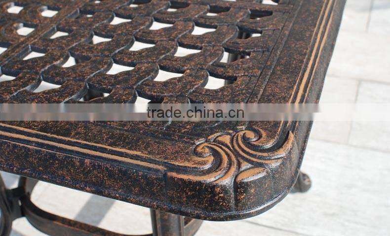 Best Selling High Quality Garden Furniture Cast Aluminium Dining Table Set in Patio