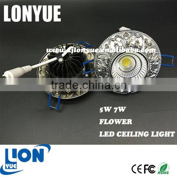 factory direct COB Design flower shade led ceiling light 5W 7W