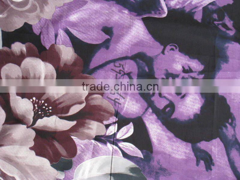 Polyester disperse printed brushed fabric