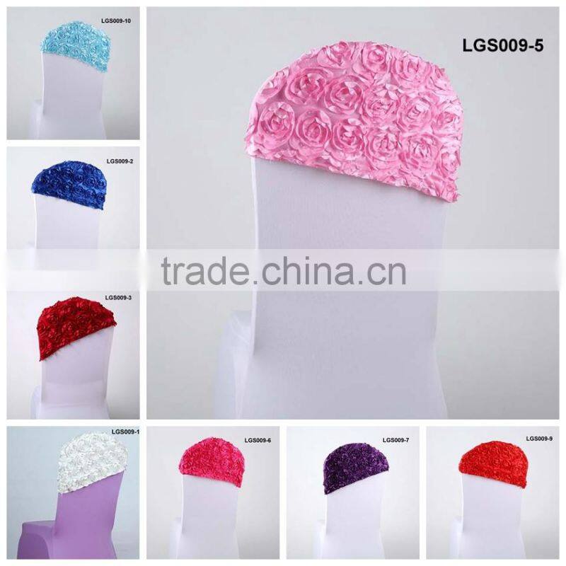 wholesale red polyester rosette chair sash