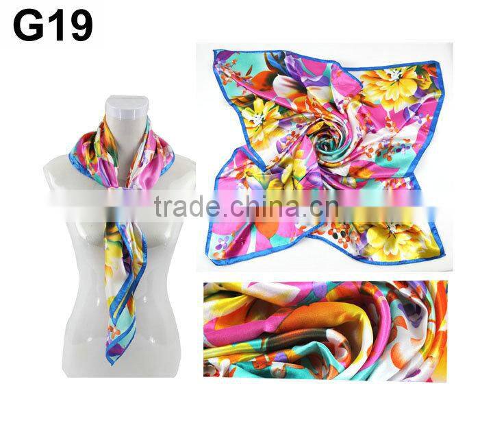 New Fashion Women Lady Large Square Scarf Silk Head Wrap Kerchief Neck Satin Scarf Shawl