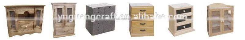 small unfinished wood cabinet with many drawers for dental