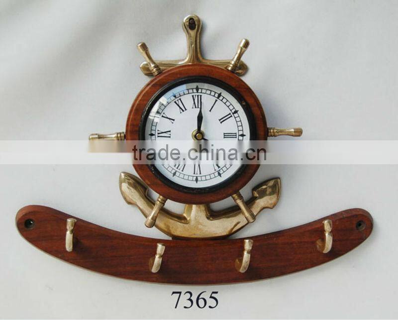 Office Brass Wheel Wall Decor wooden, nautical gifts