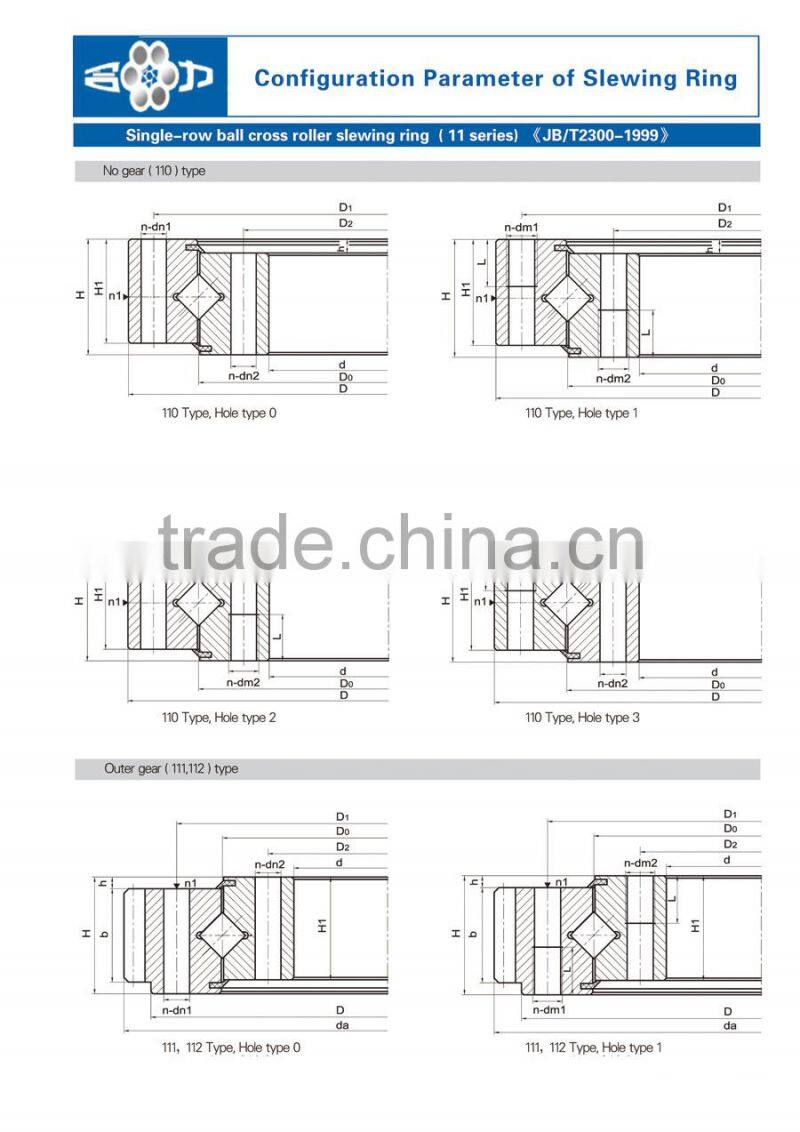 42 CrMo Three row cylindrical roller slewing bearing for port machinery