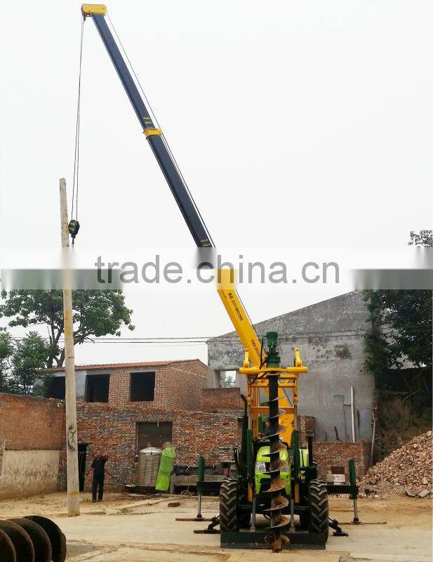 1004 Type YTO tractor Mounted Street Lighting Pole Digger with crane and drill rig
