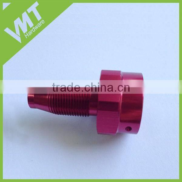 Male to Female red AN fitting reducer by CNC machining