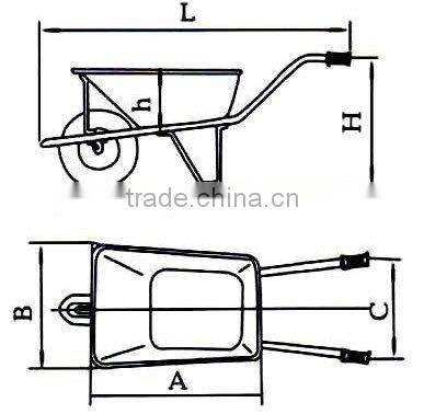 china plastic wheelbarrow tray 10cbf and 140L big capacity