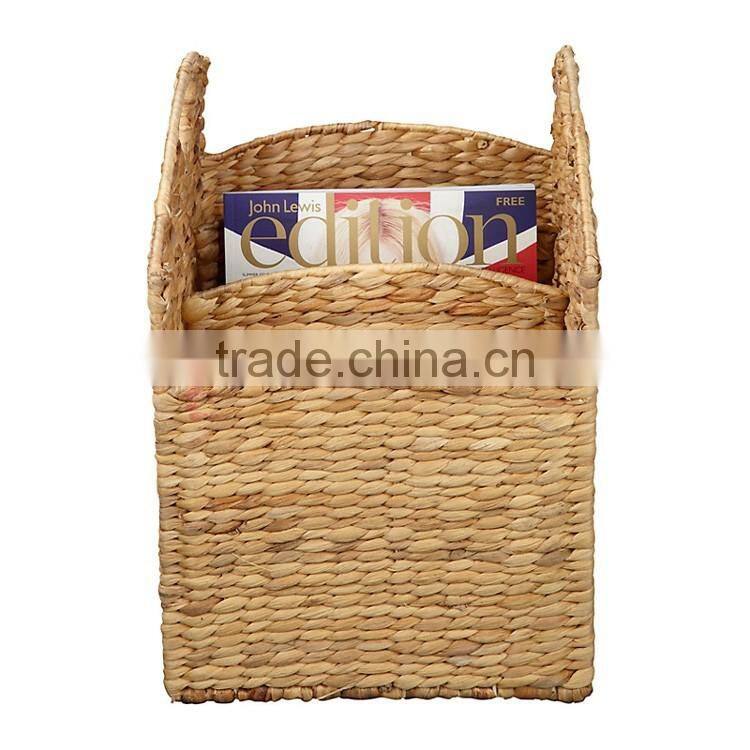 Water hyacinth woven basket with dividers trunk shaped magazine holder