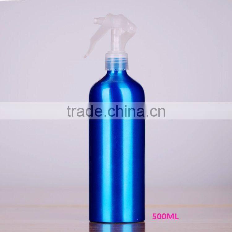 2017 Wholesale 30ml-500ml blue aluminum perfume bottle trigger spray aluminum bottle for cosmetic packaging