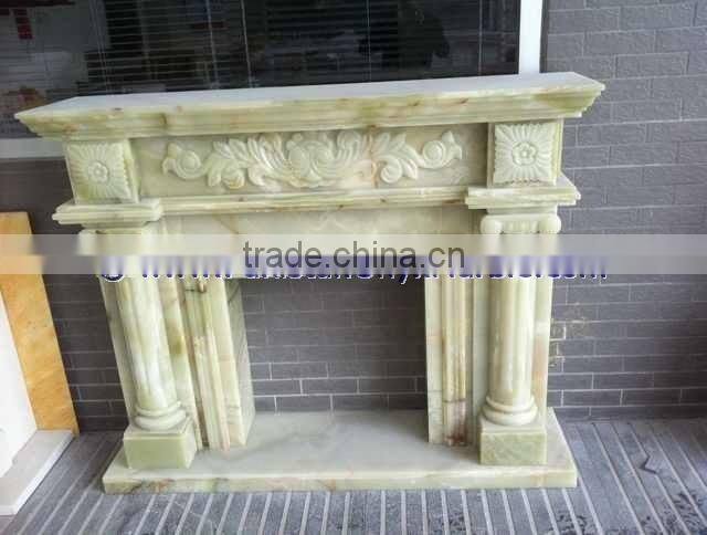 CUSTOM MADE MULTI GREEN ONYX FIREPLACES