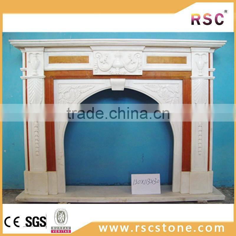 Outdoor freestanding white fireplace mantel