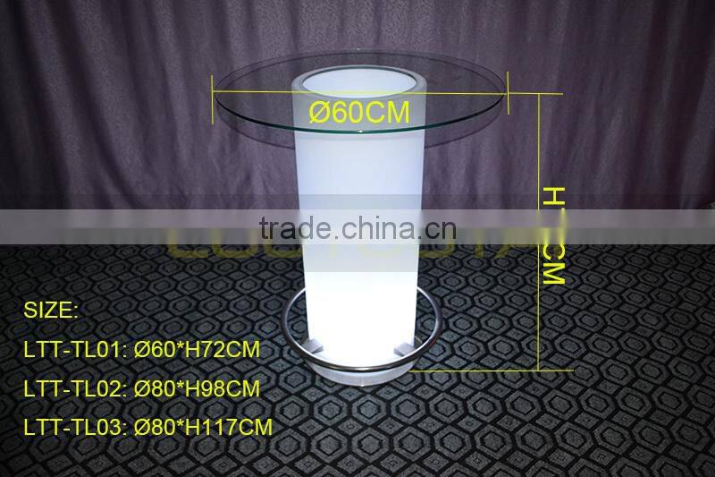 led cocktail table/RGBW color change remote control led tea/coffee table