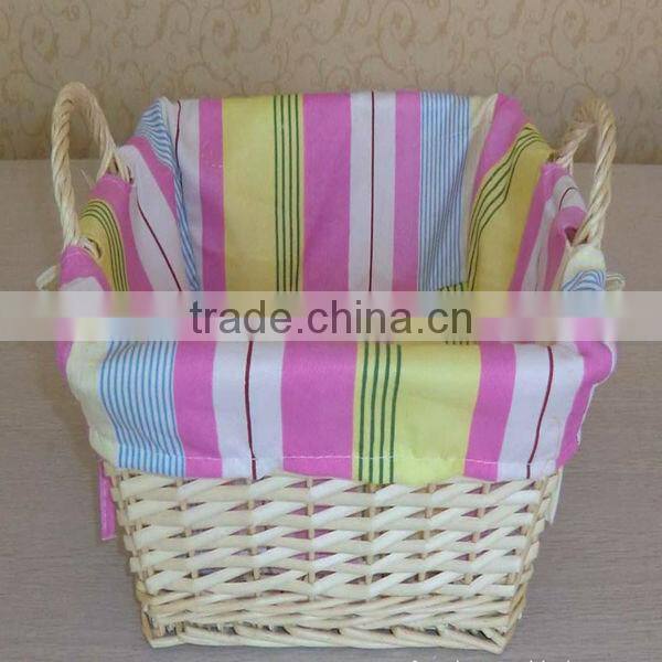 White Handcraft wicker/willow kitchen cabinet basket