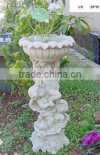 Garden Stand White Polyrein Angel Flower pot