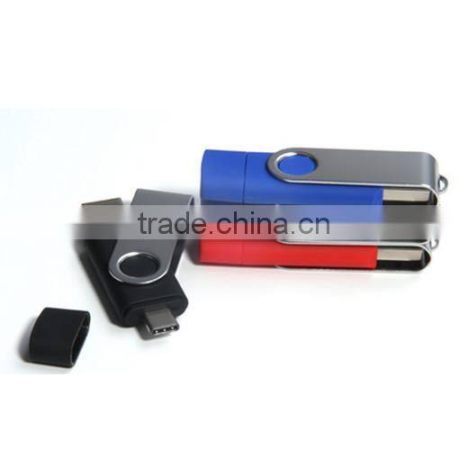 Wholsae custom swivel metal material usb flash drive promotional 3.1 type c usb flash drive