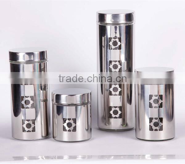 airtight glass canister with stainless steel coating