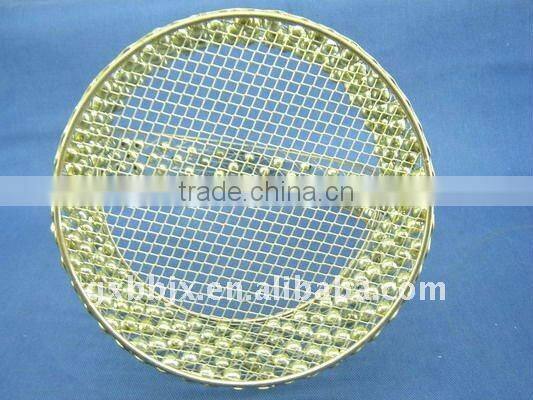 Round gold wire decorative with pearl bussiness gifts basket