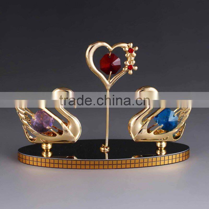 24K gold plated Crystal love bear for wedding gifts