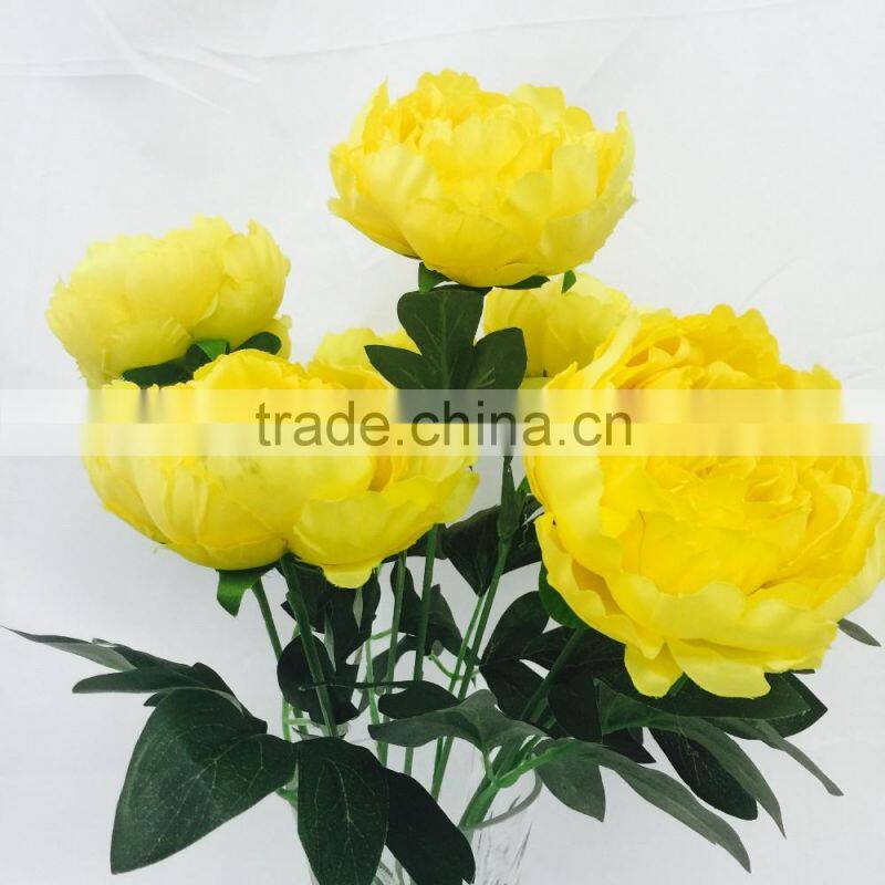 Yellow peony flowers artificial