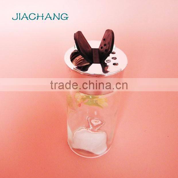 80ml glass salt and pepper sugar packaging bottle with butterfly lid