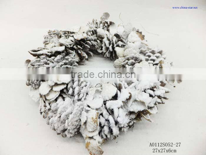 christmas basket with snow