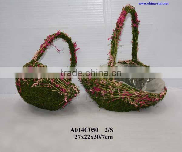 moss wedding basket decoration