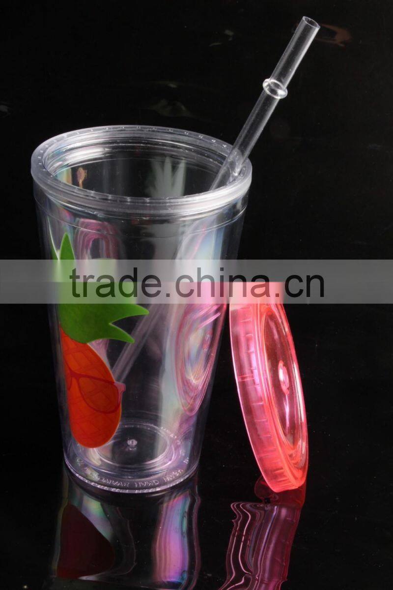 Clear Dome Lid Tumbler Double Wall