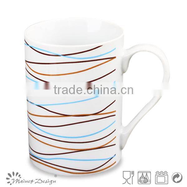 Assorted color decal coffee mugs china mugs