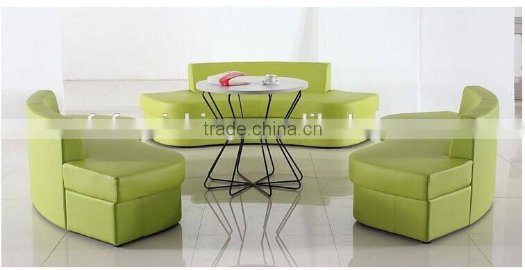 Fresh modeling modern colorful backrest sofa chair hotel lobby apple green fabric divan sofa