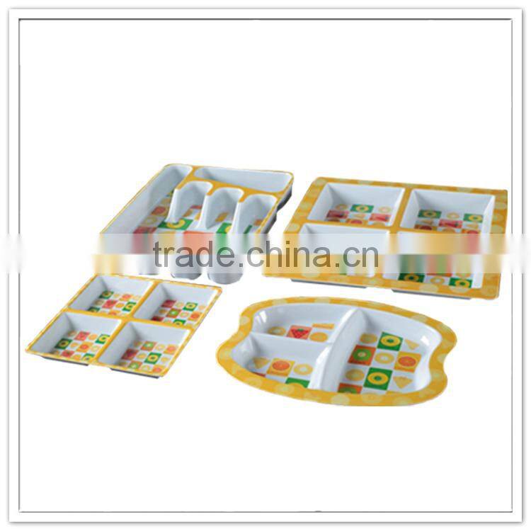 Colorful circle picnic section plastic camping dishes