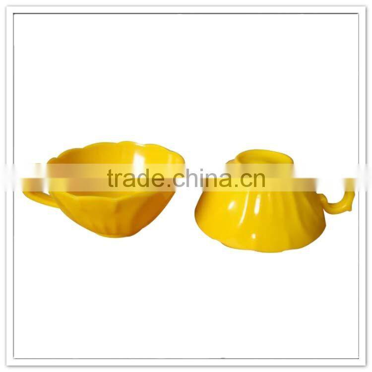 Western design best selling solid yellow melamine wholesale plastic custom tea cups