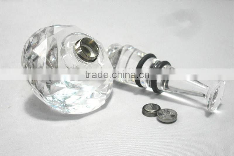 LED plastic clear crystal manufacture diamond wine bottle stopper