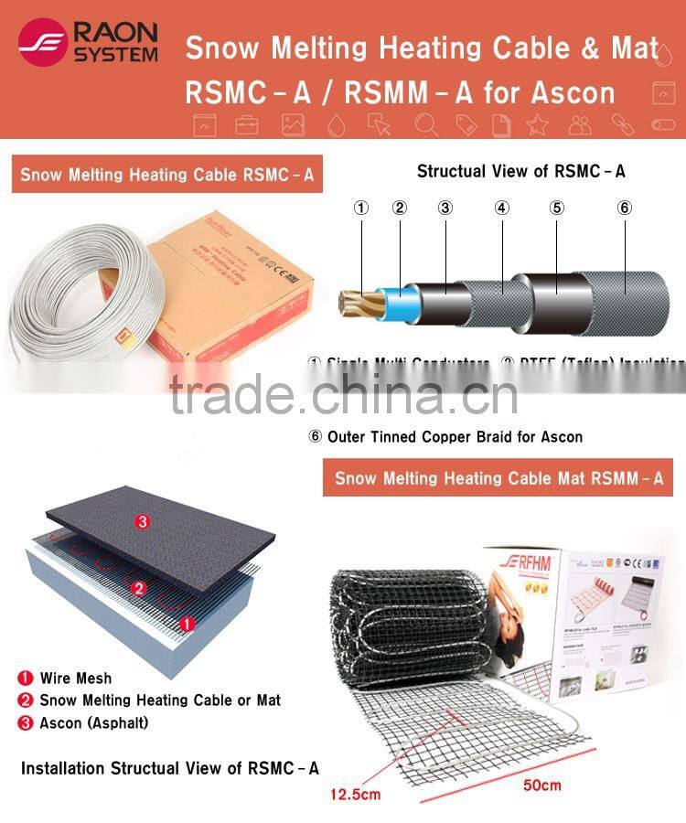 Raon System high durability electric heating element floor heating cable RFHC200