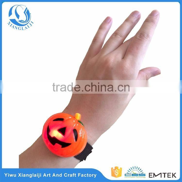 Halloween cheap pumpkin beads lighting led bracelet
