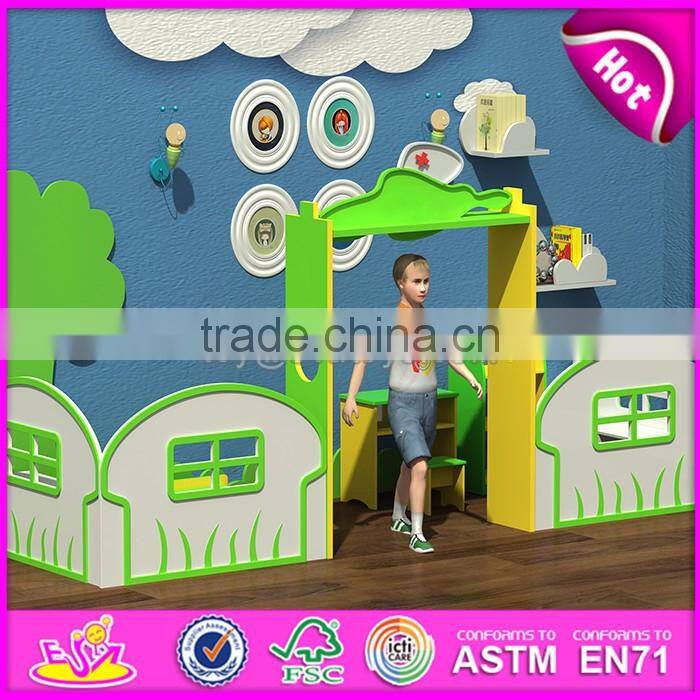 Customize kindergarten storage shelf wooden kids toy storage ideas W08C186-S