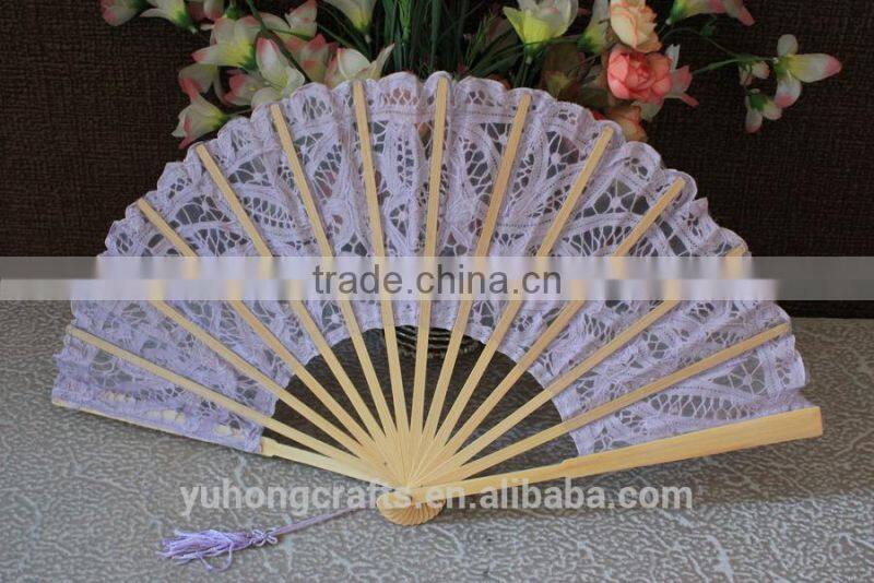wholesale 27cm wedding purple lace wedding fans