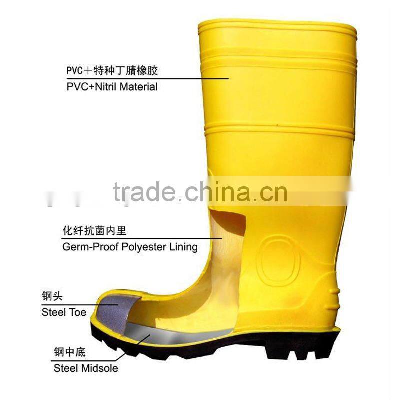 white pvc safety boots men gumboots wholesale