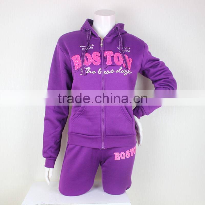 Wholesale Athletic Wear Latest Design Tracksuit Women Fleece Suits Stock