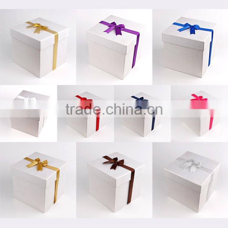 Christmas gift wrapping colorful satin ribbon bow with elastic loop