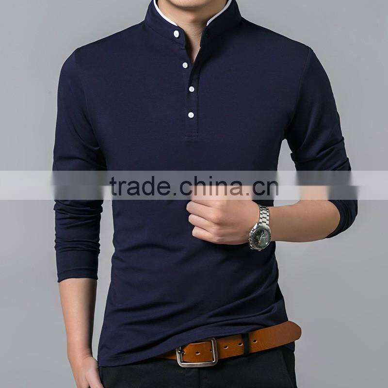Wholesale Fashion Long Sleeve Polo T Shirt for Men