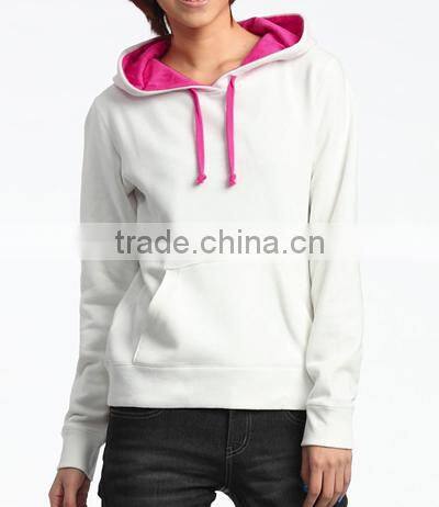 custom cheap 100% cotton plain white hoodie manufacturers pretty women hoodies wholesale