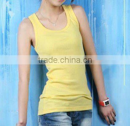 unisex plain color tank top wholesale/with your logo embroidery