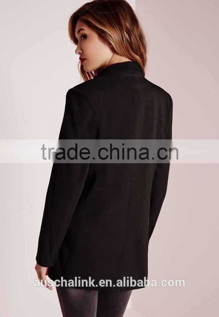 best selling ladies black woven formal blazer wholesale
